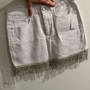 White Fringed Women's Shorts